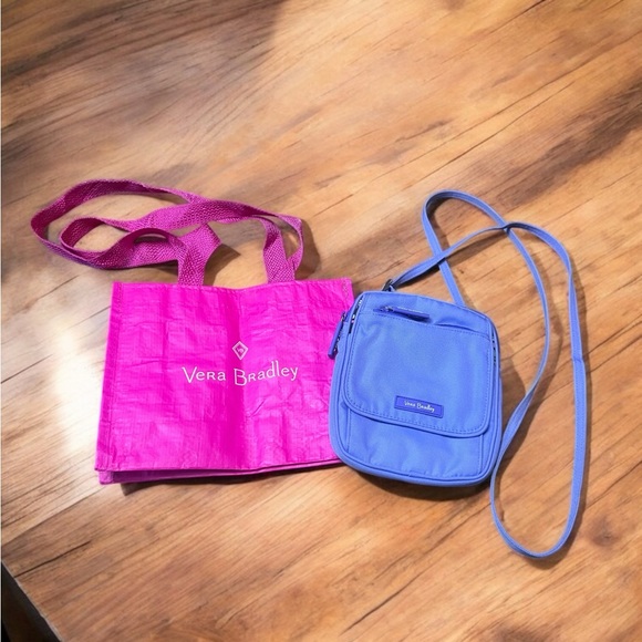 Vera Bradley Lavender w/inside floral print small crossbody & tote - Picture 1 of 9
